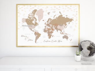 Wedding guestbook alternative Custom printable world map