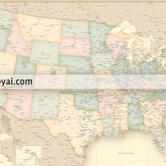 vintage map of the usa current map of the united states by blursbyai (5)