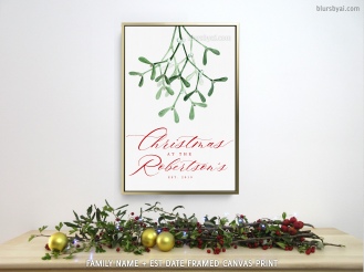 personalized holiday christmas sign on canvas greenery tree family name est date (3)